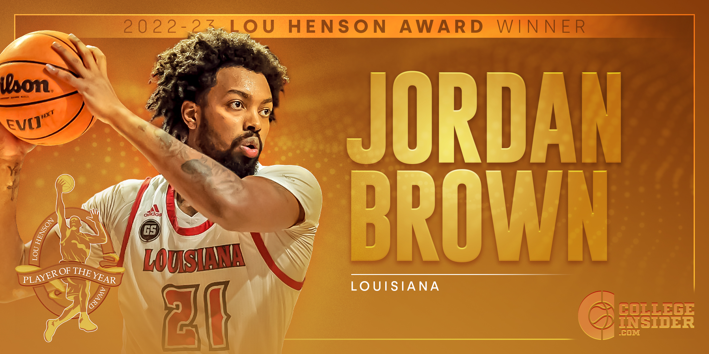 Ragin' Cajuns forward Jordan Brown named Lou Henson National Player of the  Year – Crescent City Sports